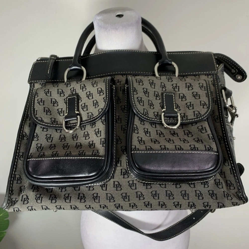 Dooney & Bourke Logo Printed Double Pocket Tote